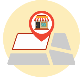 大まかなエリアしか指定できない（イメージ画像）