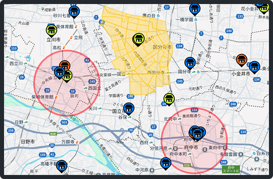 柔軟なエリア指定（画面イメージ）