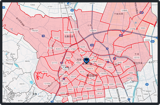 エリア指定を微調整（画面イメージ）