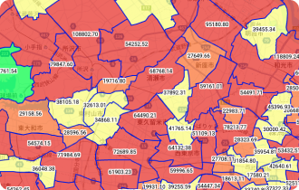 人口・世帯数・年収などの搭載データを地図上で可視化（画面イメージ）