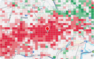 指定した地点の来訪者の居住地・勤務地の表示（画面イメージ）
